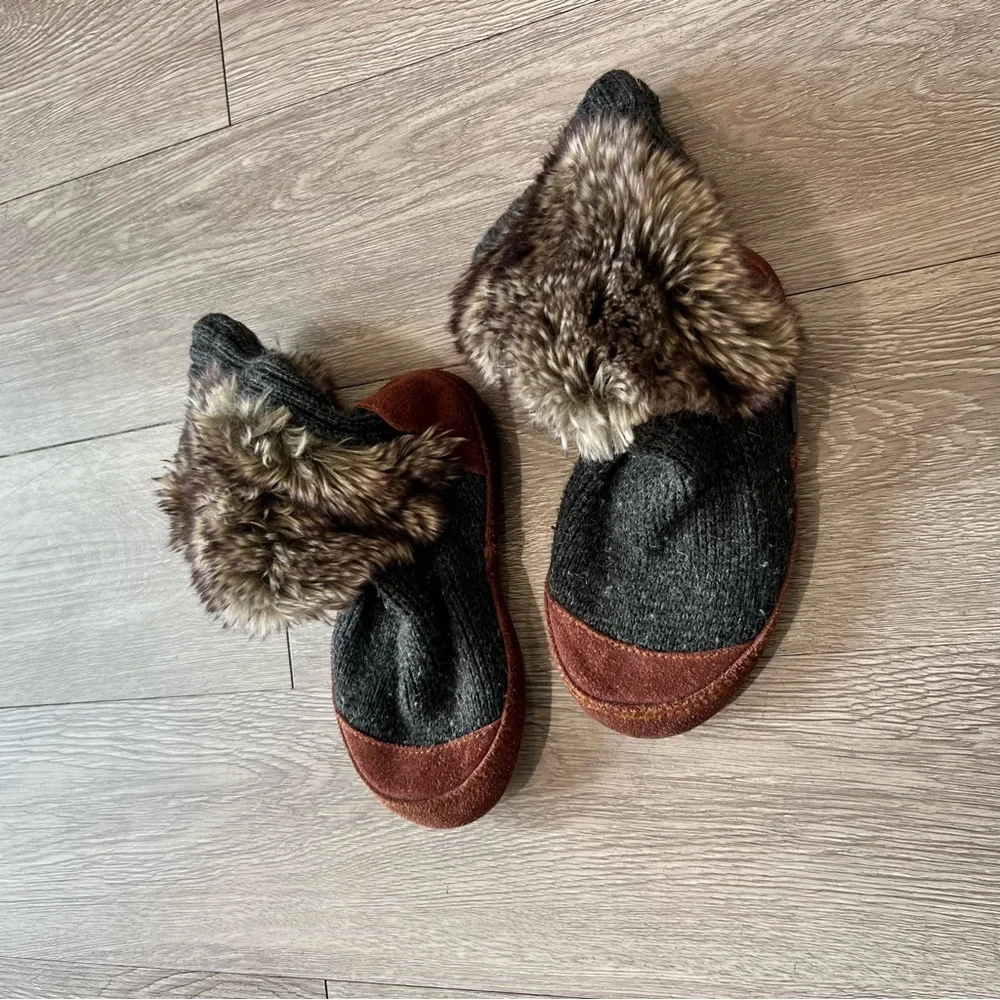 Acorn Unisex Brown Fur Slouch Boot Socks Toddler 1-2 Boho Tribal